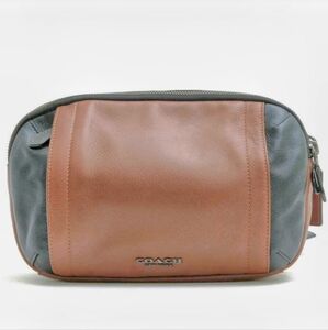 Coach Men's Brown and Gray Leather Bag